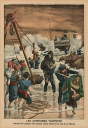 Le ultime tempeste marine, salvataggio dei passeggeri di un transatlantico francese sulla costa dell